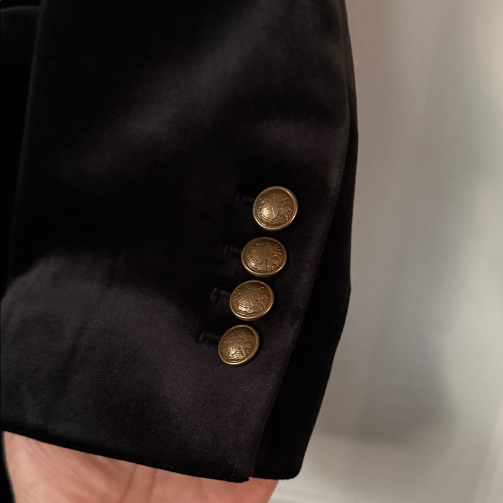 Express Black Velvet Single-Button Blazer - Picture 6 of 11